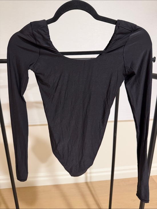 aerie Tops - aerie Black Long-Sleeve Scoop-Back Bodysuit